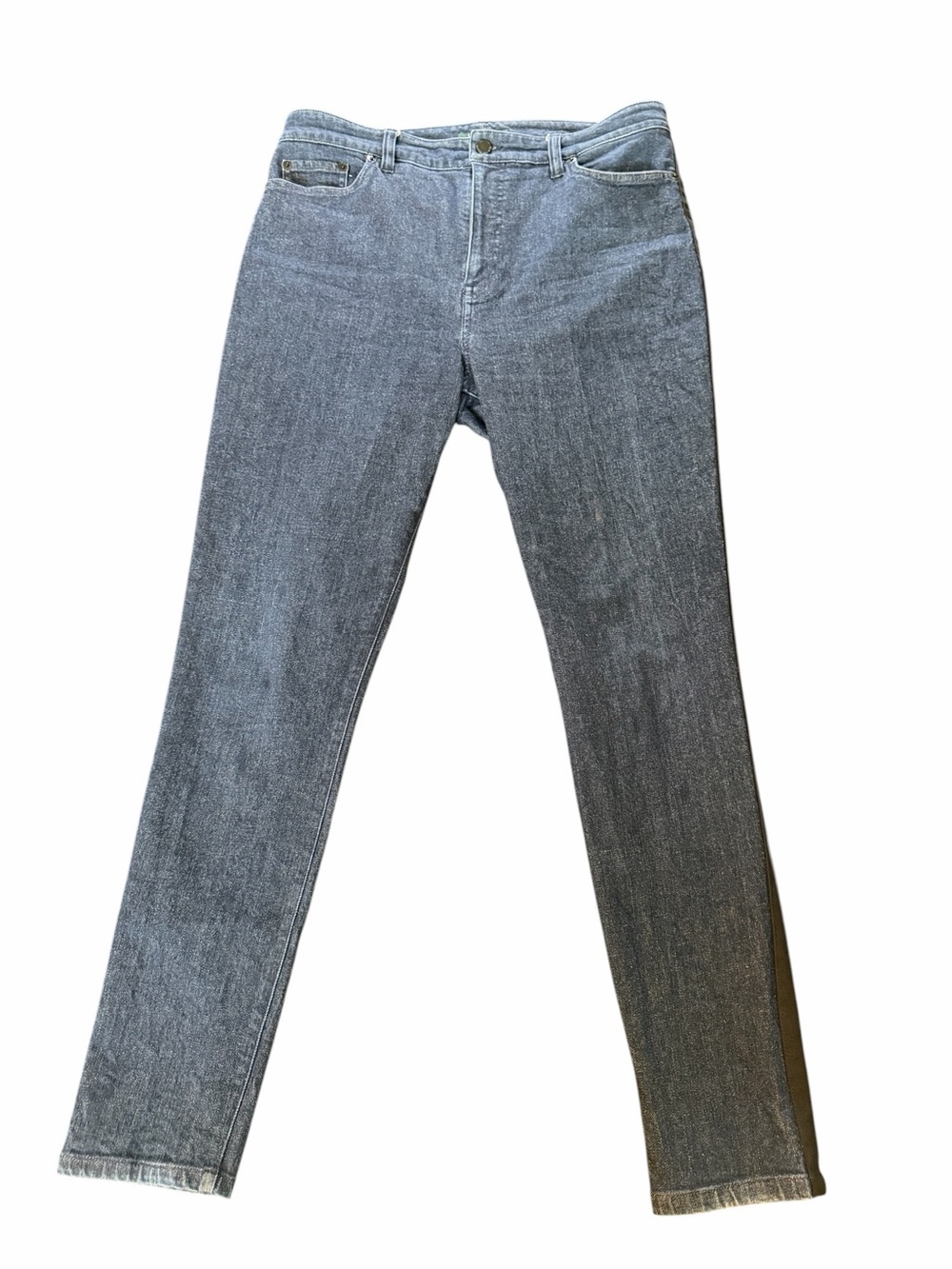 Lauren Ralph Lauren Regal Skinny Jeans 12 Dark Wash Black Side Stripe Stretch